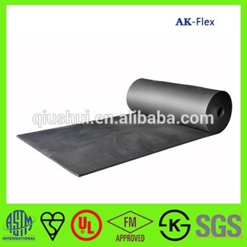 Flexible fire resistant foam rubber sheet roll