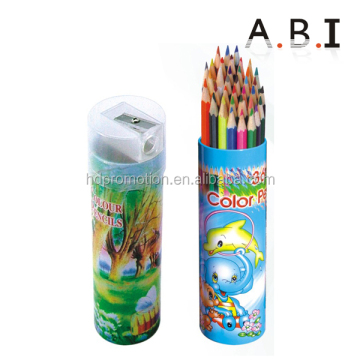 paper tube pencil set with sharpener