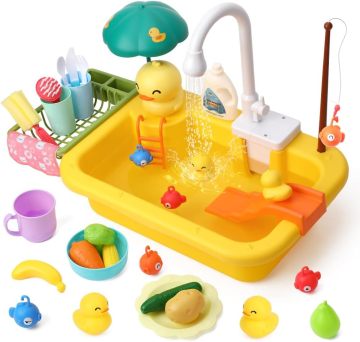 Toy dan Kitchen Duck Duck Educational Kanak-kanak Set: Pengalaman bermain interaktif ibu bapa dan kanak-kanak yang menyeronokkan