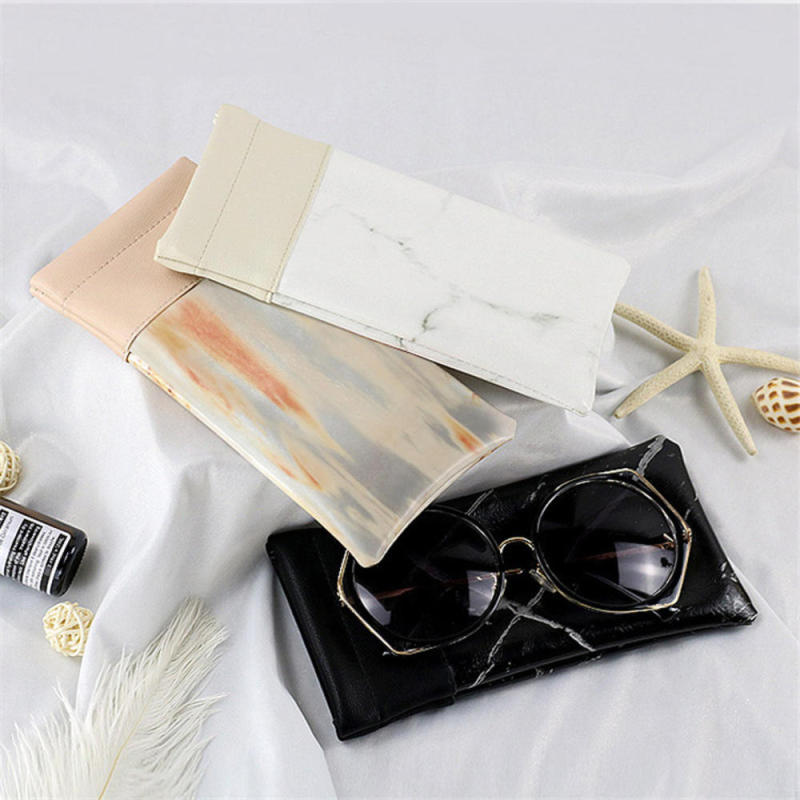 Marble Pattern Glasses Case A Bag for Sunglasses Spectacle Eyes Lenses Holder Waterproof PU Travel Portable Eyewear Protector