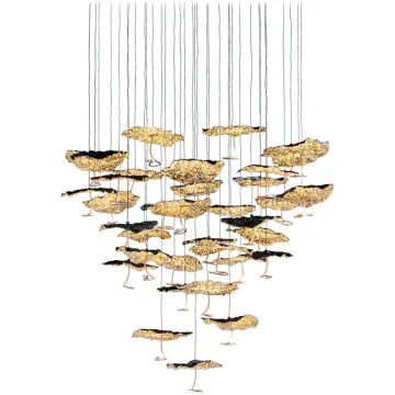Light Luxury Gold Indooor Metal Chandelier Pendant Lamp