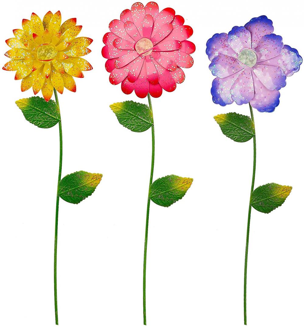 3 Pack Flower Garten Stakes Dekor