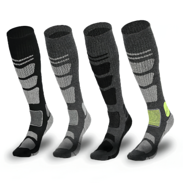 Sporty Outdoor Ski Socks: Merino Wool Sweat-Absorbent Breathable Design