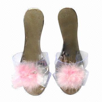 Children's Slippers with Feather, Luxury and Princess Style, OEM are Accepted