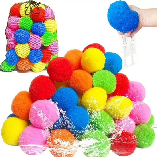 60-Piece Reusable Water Ball Set: Fun Pool Toys for Kids and Adults