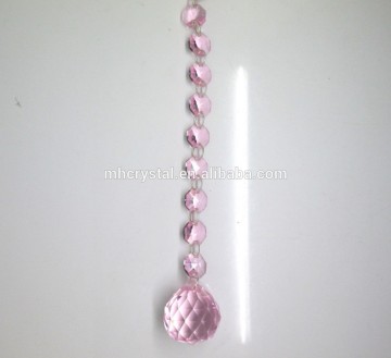 Pink Crystal Octagon Beads Window Curtains garlands MH-12776