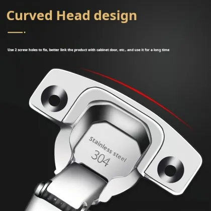 Custom 304 Stainless Steel Hydraulic Hinges: 2.0mm Thickened Damping Buffer Cabinet Door Hinges