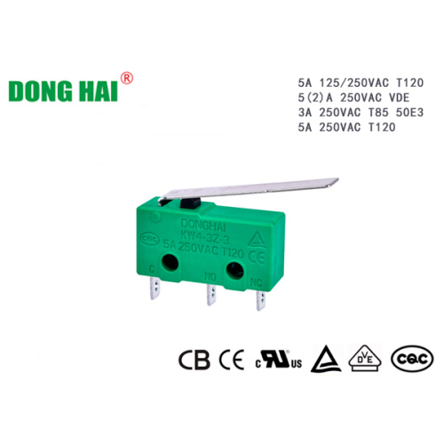Braço móvel longo de microinterruptor de tamanho pequeno