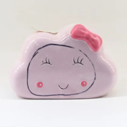 Cloud Shape Hand-Painted Ceramic Piggy Bank for Baby Girls