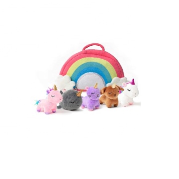 Unicorn Stuffed Animals with Plush Rainbow Bag - 25.4 CM