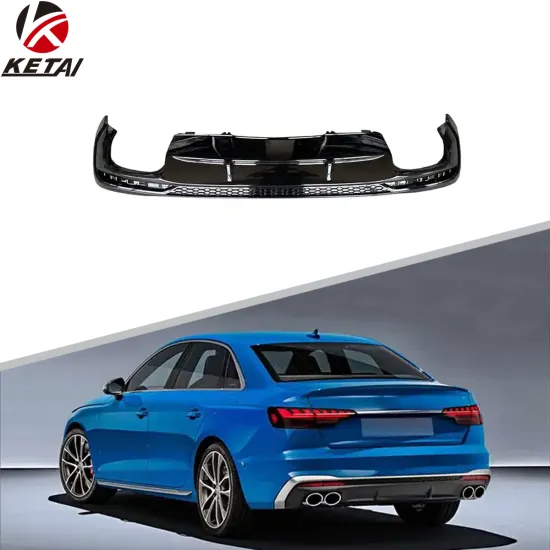 Gloss Black S4 Style Bumper Rear Diffuser for Audi A4 2020-2022