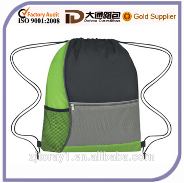 Cheapest Custom Drawstring shopping bag Shoes bag with front Zipper pocket