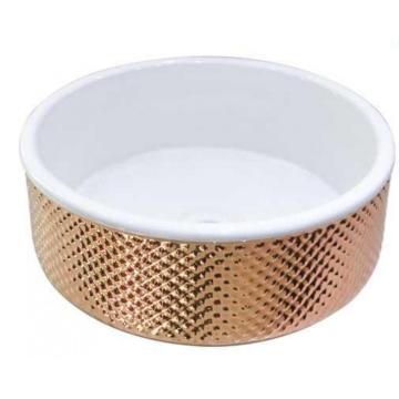 Luxury Ceramic Round Bathroom Gold Wash Sink