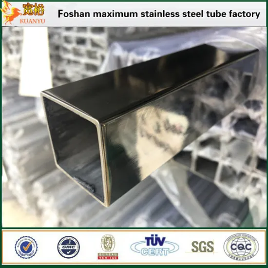 Foshan factory grade 304 stainless steel flat mirror pipe