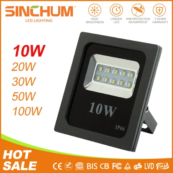 10w super slim aluminum shell flood light with narrow beam angle for landscape outdoor lighting