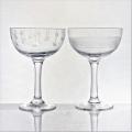 etched champagne coupe glass set