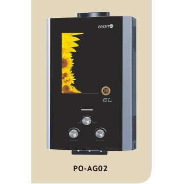 Glass Panel Gas Water Heater with Flower Pattern