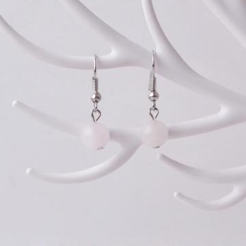 Silver Rose Quartz Gemstone Earrings Wedding Jewellery