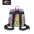 Mochila de couro de laser geométrica personalizada para laser foco de foco de couro para mochila de laptop para garotas de bolsa para crianças viagens