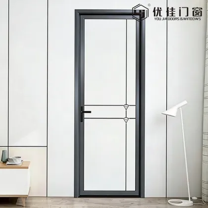 Modern Gray Frame Glass Door