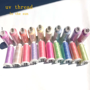 Licht ändernder UV-Nähfaden aus Polyester
