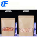 Customized stand up kraft paper bags with window