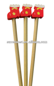 Recycled pencil with colorful toppers for kids