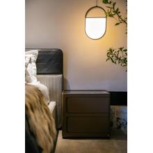 Brown Modern Bedroom Nightstand with 2 Drawers