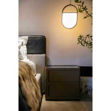 Malvía ​​de dormitorio moderno marrón con 2 cajones