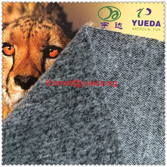 gre black melange jacquard knit boiled wool fabric for overcoat