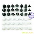 Bescon Blank Polyhedral RPG Dice Set 42pcs Artist Set, Solid Black and White Colors in Complete Set of 7, 3 Sets for Each Color