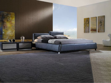 Geniuine leather bed design adjustable headboard PSY1015