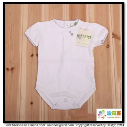 BKD cotton blank white baby onesie
