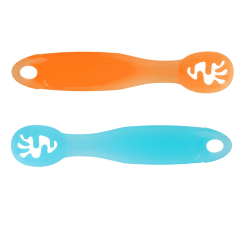 Anpassade 2st Silicone First Steg Baby Spoons