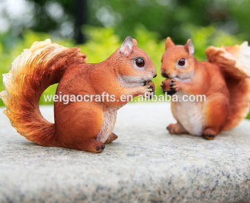 Resin small squirrel Statues garden ornaments
