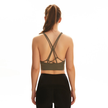 Soutien-gorge de yoga personnalisé nouveauté couleur unie