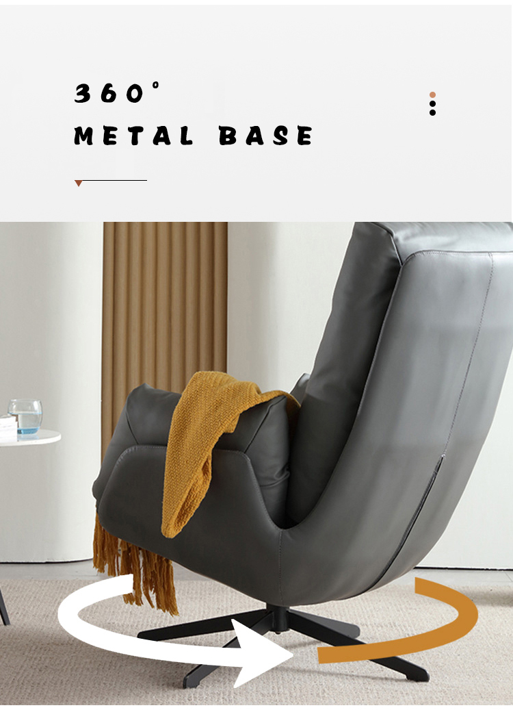 Stainless Steel Leather Armchair