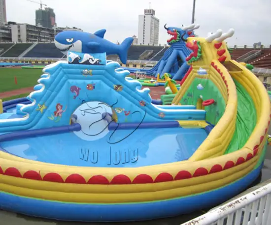 Popular competitive price PVC 30ft inflatable water slides