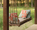 Cama de tres asientos cubierta al aire libre columpios al aire libre jardín silla colgante columpios
