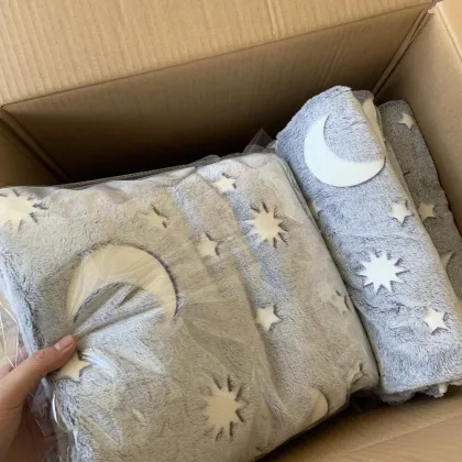 Glow in the Dark 70x100cm Flannel Custom Luminous Baby Blanket