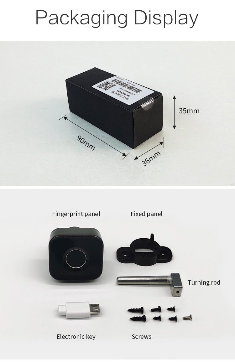 Mini Smart Fingerprint Cabinet Lock Packaging