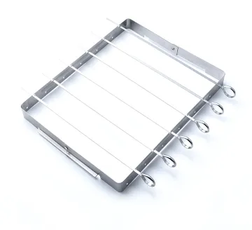 Kebab Rack Grill Shish Kabob Skewers on stainless steel base with 6 pcs of skewers for Grilling
