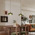 Green petal fruit tray glass lampshade pendant lamp