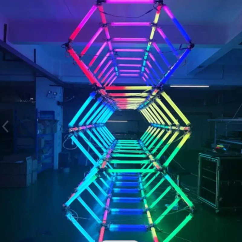 Dj vj digwyddiad dan arweiniad rgb pixel 360degree tiwbiau