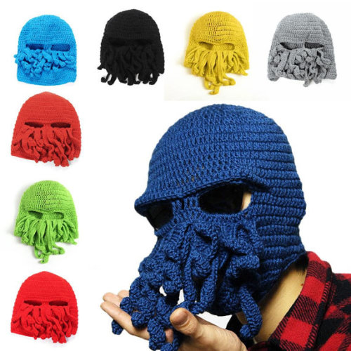 Octopus Beard Crochet Beanie hat