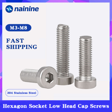 [M3-M8] Hexagon Socket Head Cap Screws With Low Head 304 Stainless Steel DIN7984