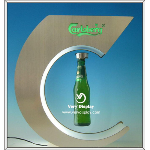 Beer bottle magnet floating display