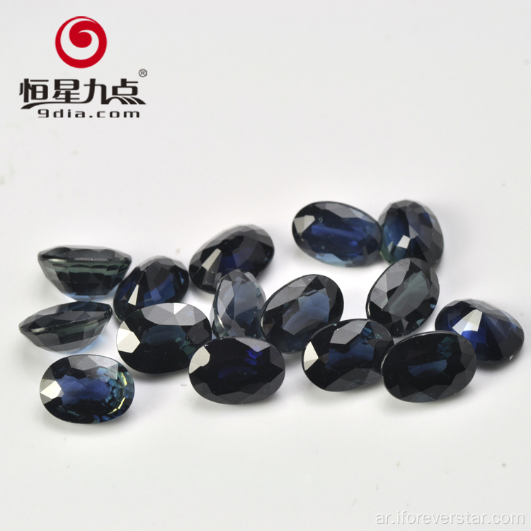 الشكل البيضاوي الشكل الطبيعي الصيني الأسود الياقوت الأحجار الكريمة