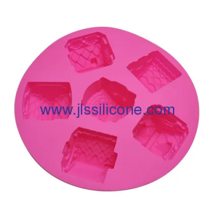 Design With Christmas House Shape Silicone Cake Molds Cake Decorating 