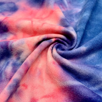 Polyester Spandex Knit Tie Dyed Single Jersey Fabric